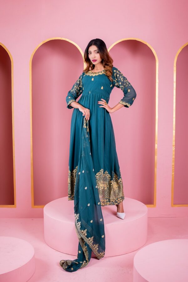 Georgette Embroidery Party Dress - Image 2