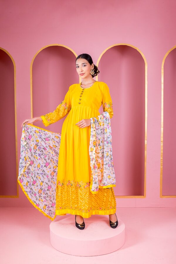 Axa  Georgette Embroidery Lehenga Party Dress - Image 5