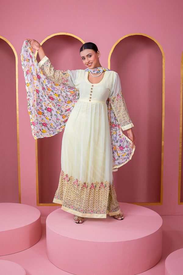 Axa  Georgette Embroidery Lehenga Party Dress - Image 2