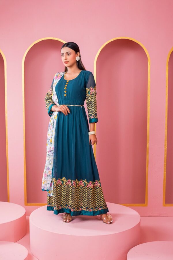 Axa  Georgette Embroidery Lehenga Party Dress - Image 3